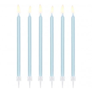 Plain Light Blue 14cm Tall Candles